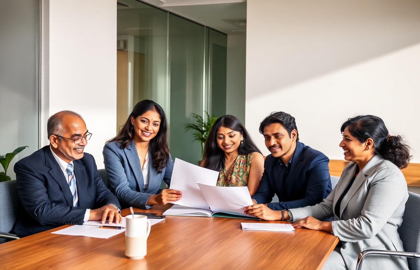 Compliance Legal advisers reviewing governance documents together