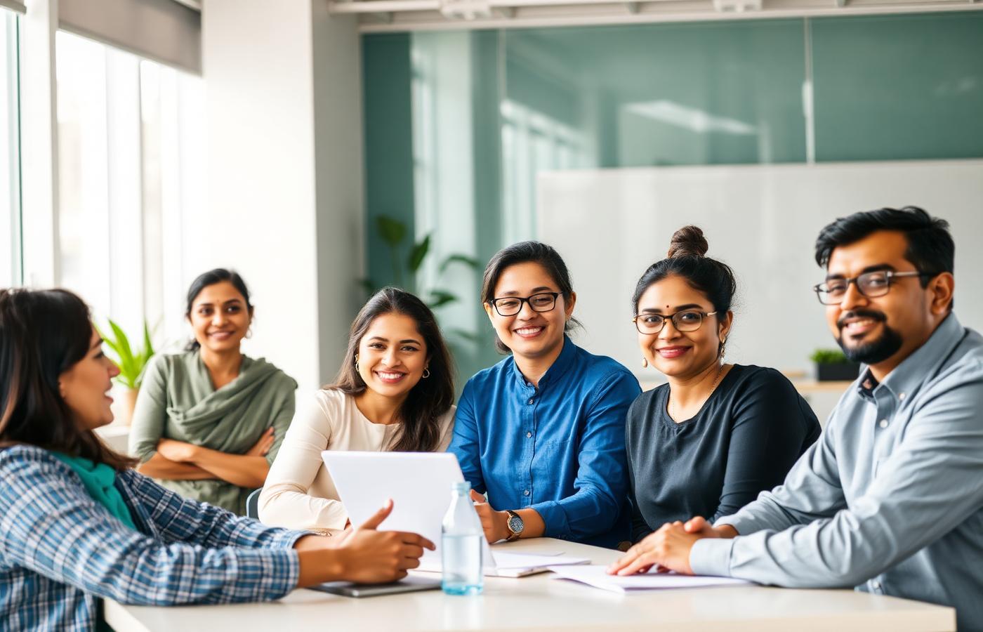 Diverse Indian employees participating in a respectful workplace training session