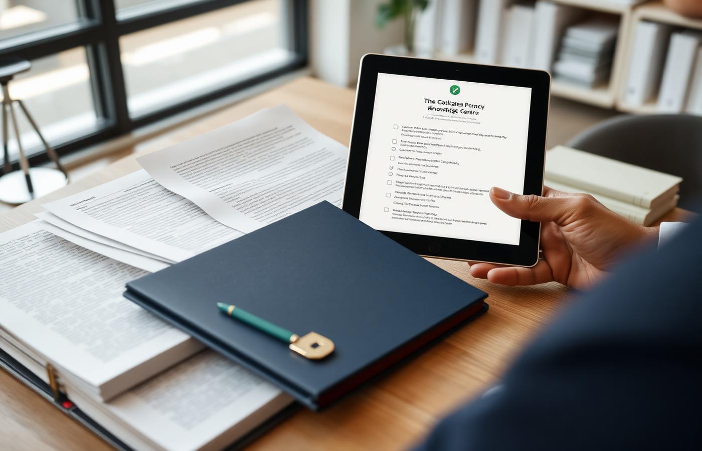Organized compliance documents and a digital privacy checklist